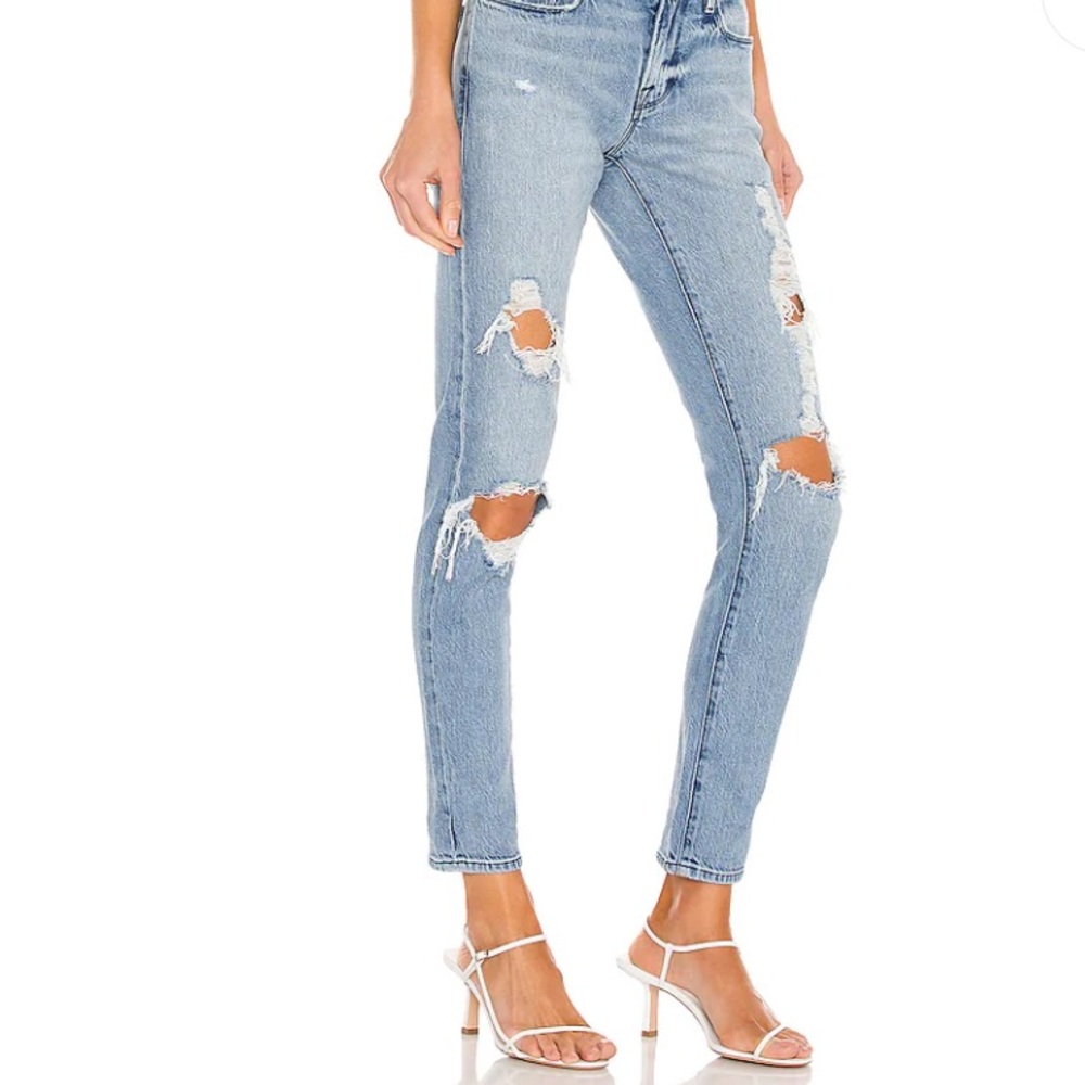 FRAME DENIM Le Garçon Distressed *Medium Wash 28